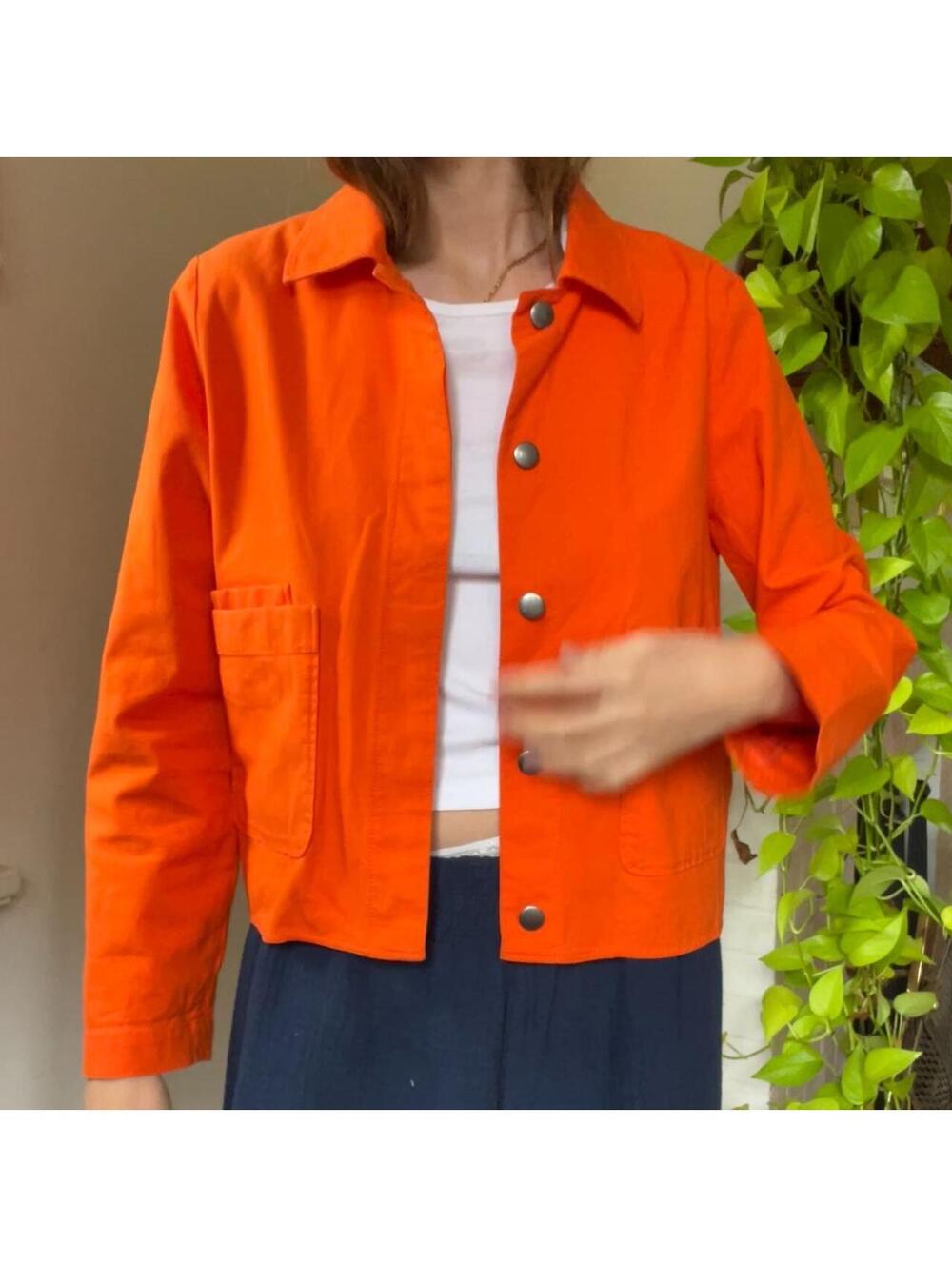 COS - Boxy Worker Jacket - Orange - Picture 5 of 8